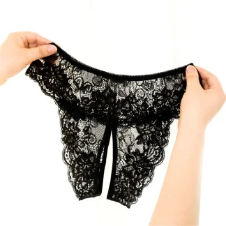 Plus Size Thong with Crotchless Design