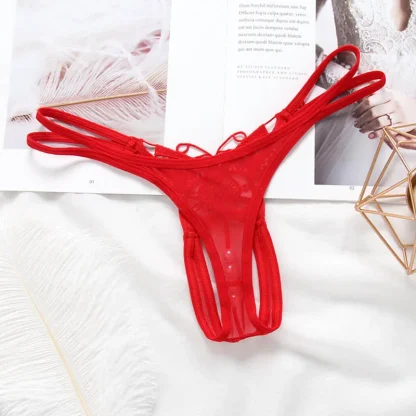 Embroidered Butterfly Thong with Beaded Crotch - Image 5