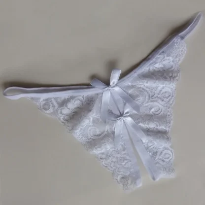 Crotchless Thong with Double Bow Design - Image 3
