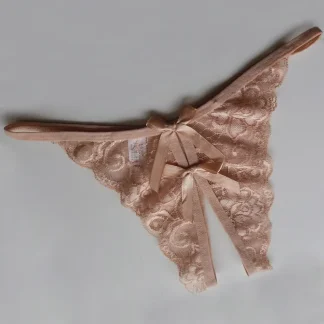 Crotchless Thong with Double Bow Design
