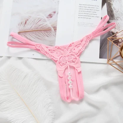 Embroidered Butterfly Thong with Beaded Crotch - Image 11
