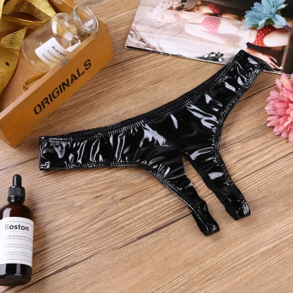 Sleek Black Panty with Open Crotch Design - Image 5