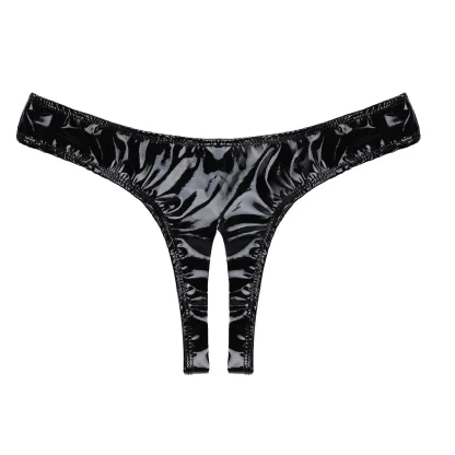 Sleek Black Panty with Open Crotch Design - Image 3