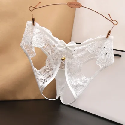 Multi Strap Lace Thong with Open Crotch - Image 4
