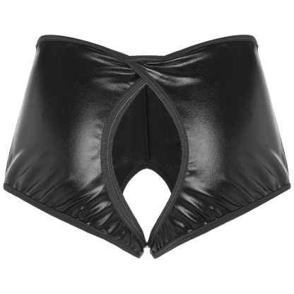 Black Crotchless Panty with Open Back - Image 8