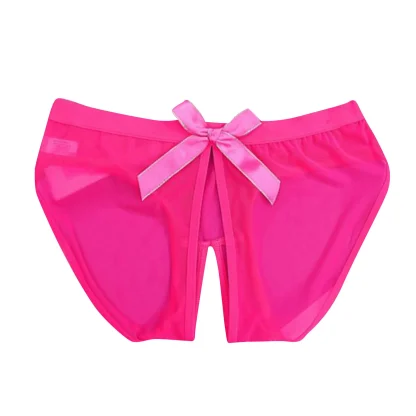 Crotchless Plus Size Panty with Bow Decor - Image 7