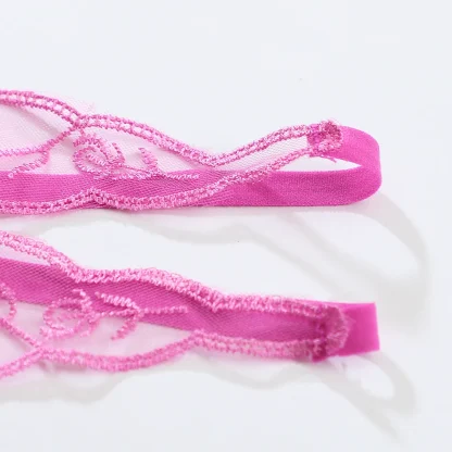 Transparent G-string with Embroidered Floral - Image 9