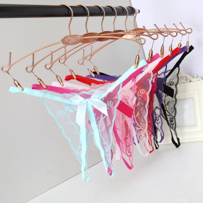 Transparent G-string with Embroidered Floral - Image 7