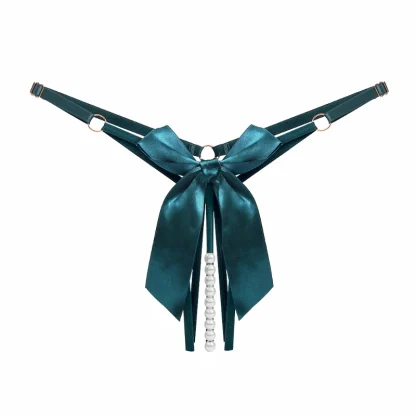 Beaded Crotch G-string with Big Bow Decor - Image 6