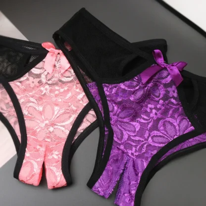 Sexy Mesh Strap Panty with Open Crotch - Image 6
