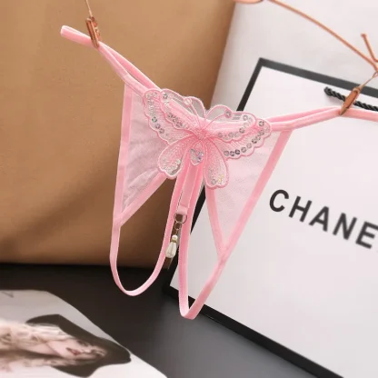 Sexy Embroidered Butterfly See-through Panties - Image 2