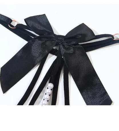 Beaded Crotch G-string with Big Bow Decor - Image 9