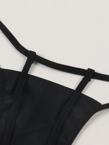 Seamless Open Crotch Black Thong - Image 5
