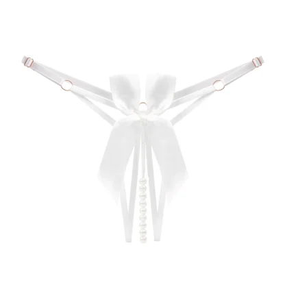 Beaded Crotch G-string with Big Bow Decor - Image 4