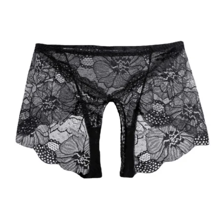 Mid Waist Panty with See-through Lace Design - Image 8