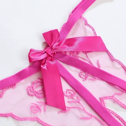 Transparent G-string with Embroidered Floral - Image 10