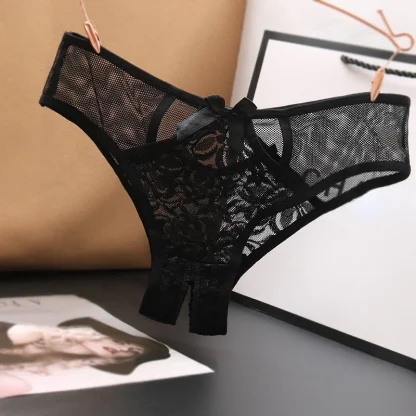 Sexy Mesh Strap Panty with Open Crotch - Image 4