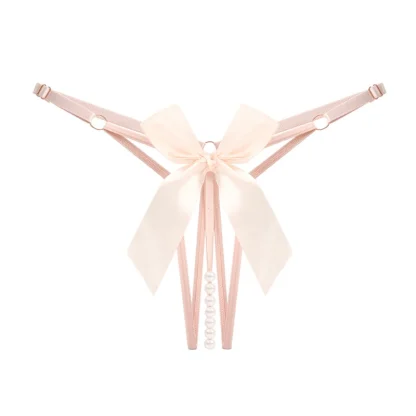 Beaded Crotch G-string with Big Bow Decor - Image 5