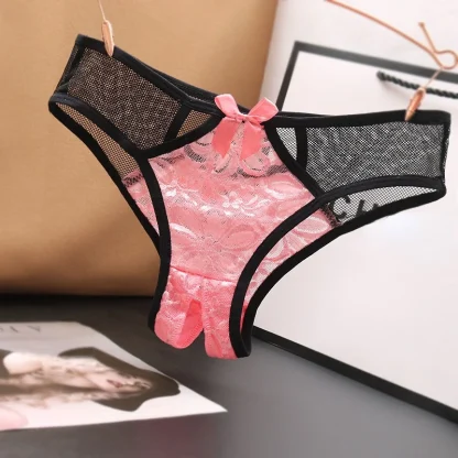 Sexy Mesh Strap Panty with Open Crotch