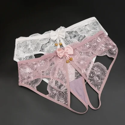 Multi Strap Lace Thong with Open Crotch - Image 7