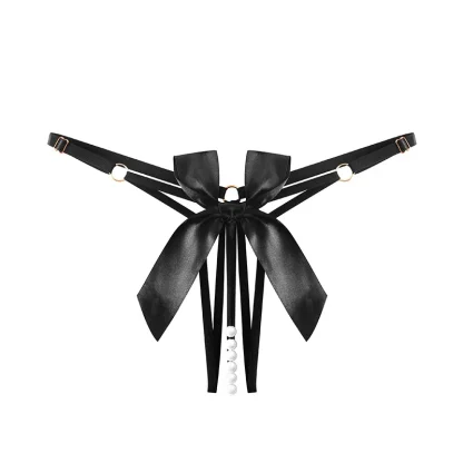 Beaded Crotch G-string with Big Bow Decor - Image 2
