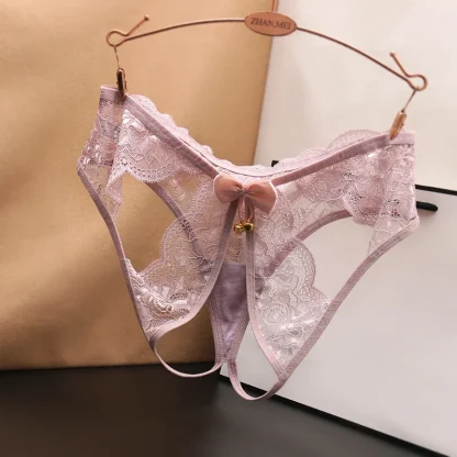 Multi Strap Lace Thong with Open Crotch - Image 5