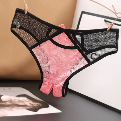 Sexy Mesh Strap Panty with Open Crotch - Image 2
