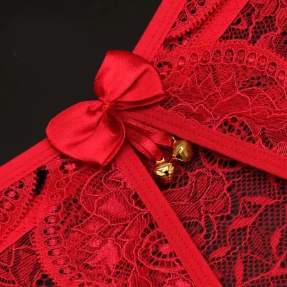 Multi Strap Lace Thong with Open Crotch - Image 6