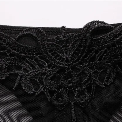 Low Rise Sheer Thong with Beaded Crotch Decor - Image 9