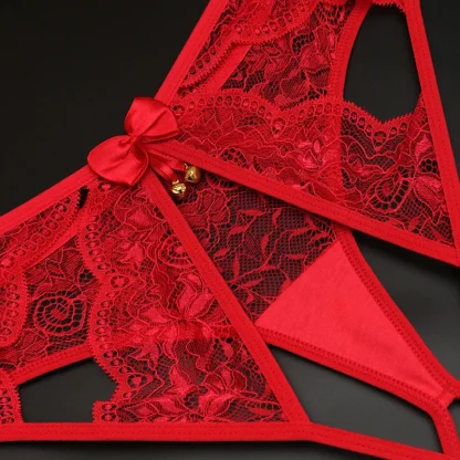 Multi Strap Lace Thong with Open Crotch - Image 11