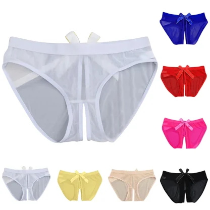 Crotchless Plus Size Panty with Bow Decor - Image 3