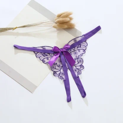 Embroidered G-string with Bow Design - Image 4
